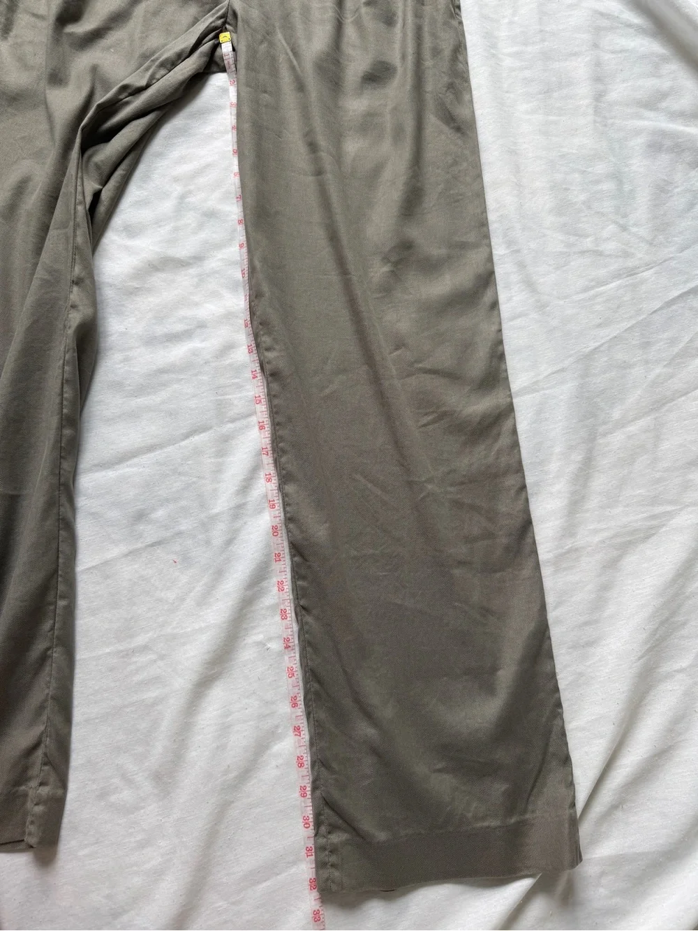 Babaton aritzia Olive-Green Pleated Wide Leg linen blend trousers 6 Read